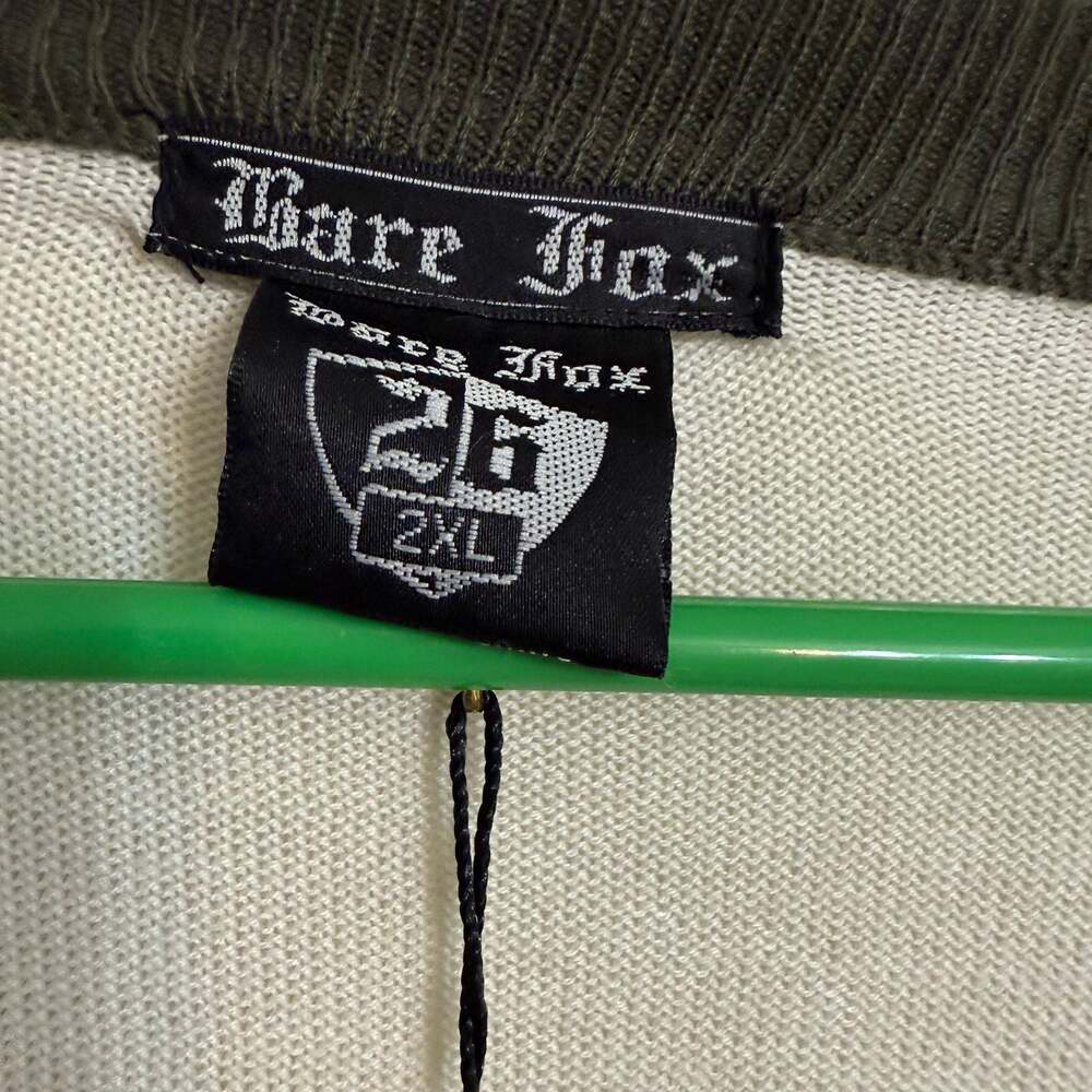 NWT Bare Fox 26 Varsity V-neck Cardigan Sweater XXL Button Up Retro - Picture 3 of 5
